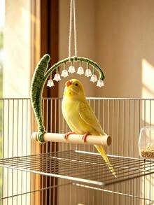 Climbing Ladder Bird Toy, Bird Cage Swing Perch Swing Bird Cage Perch Bird Perch Bird Swing Toy, Suitable For Lovebirds, Small Sun Conure, Parrot Exercise And Decoration, Indoor Bird Cage Accessories - Round - View 2