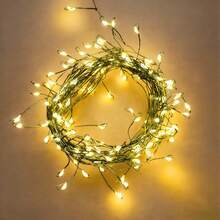 Delicate Branch‑Type USB Powered Fairy Lights, Twinkling Warm LED Vine String Lamp, Bendable Aesthetic Ornament For Dining Table Centerpiece, Mantel, Banquet And Romantic Indoor Occasions - Dark Green - View 2