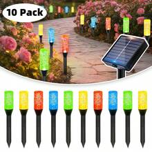 Vintage Hollow Tube Solar Ground Stake String Lights, Soft Golden Glow Landscape Decoration, Weather-Resistant For Curved Paths, Backyards And Flowerbeds - Black - View 3