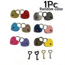 1Pc/2/3/4Pcs Mini Heart-Shaped Lock With Key, Diary Lock, Jewelry Box Lock, Privacy Lock, Suitable For Luggage, Keepsake Box, Random Color - Multicolor - View 18