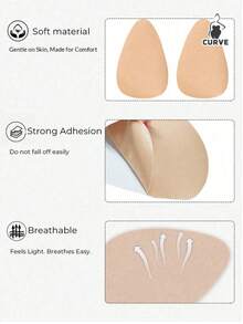 2/4pcs Disposable Breast Lift Tape, Suitable For B-D Cup Large Breasts, Invisible Strapless Backless Self-Adhesive Push-Up Breast Pads Bra, For Women - Water Droplet Style - View 5