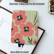 Floral Pattern Tablet Protective Case, Tri-Fold High Transparency Acrylic With Pen Slot Protective Case. Tablet Protective Case Features: Tri-Fold Stand Design, Smart Sleep/Wake, Full Coverage Protection, Skin-Friendly Frame Material, Air Cushion Anti-Drop Frame, Multi-Angle Stand, Built-In Pen Slot, Precise Cutouts, Lightweight And Portable. - Multicolor - View 1
