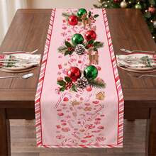 1pc Christmas Candy Print Table Runner, Suitable For Holiday, Party, Birthday, Dinner, Restaurant Table Decor, Christmas Autumn Winter Home Decor - Multicolor - View 6