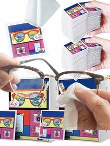 200pcs Eyeglass Cleaning Wipes - Multicolor - View 2