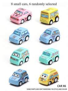 Mini Toy Car Set, Construction/Fire/City Service Car (Random Color), With Storage Box, Birthday/Christmas Gift For Boys & Girls - Multicolor - View 7