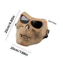 M02 Skull 2nd Generation Outdoor Hunting Full Face Protective Mask, Real-Life CS Protective Mask, Halloween Mask, Metal Mesh Eye Protection, PP Material, Wear-Resistant, Lightweight, Loose Fit, Comfortable Wear, No Head Pressure - Multicolor - View 3