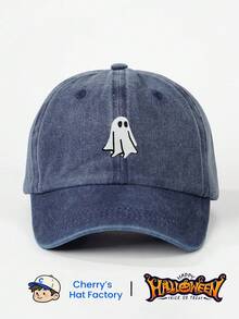 1件女款刺繡萬聖節幽靈與小妖精水洗棒球帽，戶外可調節防曬休閒帽，適合春秋旅行與海灘度假，男款遮陽帽，Y2K風格青年帽 - 棒球帽 - 查看 18