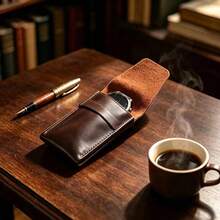 1pc Watch Storage Bag, Travel Single Watch Box, Christmas Anniversary Birthday Gift Box, Genuine Leather Portable Watch Storage Pouch, Single Watch Anti-Drop Protective Leather Case, Home And Business Trip Watch Storage Organizer - Multicolor - View 1