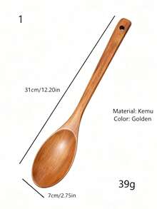 3pcs Long Handle Spatula Set, Long Handle Stir-Fry Spatula, Small Wooden Spoon Non-Stick Wooden Spatula, Soup Ladle, Durable Stirring Spoon, Heat-Resistant Cooking Spatula And Spoon Kitchen Utensil Set, New Home Decoration Gift - Multicolor - View 5