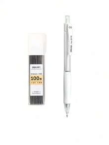 2 buah Pensil Mekanik Otomatis Putih 0.7mm untuk Pelajar, Anti-Patah, Dapat Diklik, Dapat Dipindahkan, HB, Kapasitas Isi Besar (1 Pensil + 100 Isi Ulang) - beraneka warna - View 10