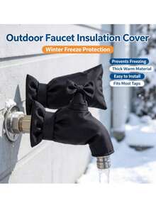 1 Outdoor Faucet Cover, For Winter Freeze Protection, Pipe Insulation, And Backflow Prevention. - Black - View 4