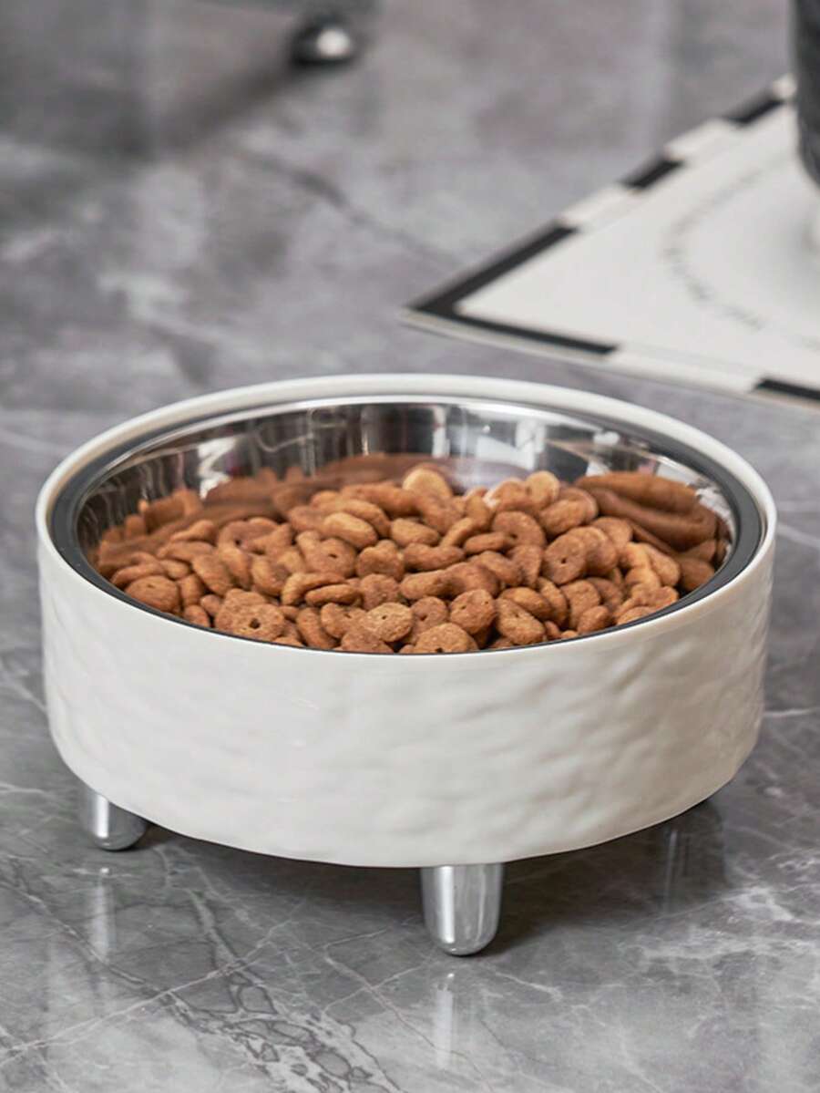 Stainless Steel Pet Bowl, Raised Elevated Feeding Bowl, Neck Protection Anti-Slip Anti-Detachable Design, For Cat Dog Food And Water Feeding, Suitable For All Pets Indoor Daily Feeding - mean - View 1