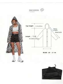 Lightweight Raincoat With Adjustable Hood - All-Season Leopard Print Full Coverage Outerwear, Easy To Clean, Suitable For Outdoor Cycling, Travel And Daily Rainy Weather Wear - Fashionable - Multicolor - View 3