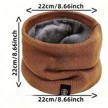 1 st elegant enfärgad halsduk i polyester med sammetsfoder, stretchig stickad nackvärmare för män och kvinnor, varm, lämplig för utomhusbruk, 80 % polyester 20 % spandex, maskintvättbar - A - Visa 5