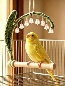 Climbing Ladder Bird Toy, Bird Cage Swing Perch Swing Bird Cage Perch Bird Perch Bird Swing Toy, Suitable For Lovebirds, Small Sun Conure, Parrot Exercise And Decoration, Indoor Bird Cage Accessories - Round - View 1