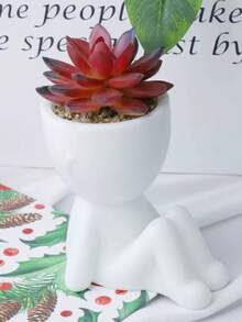1/3pcs Artificial Succulent Plants, Single Mini Succulent Potted Plant, 3 Styles Available, Cartoon Style, PP Material, PE Material, Green, Desktop Decor, Home Decor, Hotel, Restaurant, Living Room, Bedroom - Multicolor - View 9