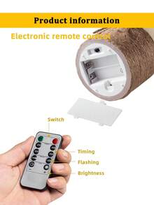 3pcs Flameless Candle Lights With Timer Remote Control, Battery Operated Vintage Rope Wave Candles, Suitable For Christmas, Halloween, Valentine's Day, Mother's Day, Gifts, Birthday, Wedding, Dining Table, Party, Holiday - Wavy Angled Opening - Tie-up Style - View 8