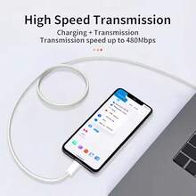 3 Packs 60W USB C To USB C Cable, Type C Fast Charging Cable Compatible With Iphone Air 17 16e 16 15 Pro Plus Pro Max,For Galaxy S25/S24, For IPad Pro/Air/Mini, For MacBook Pro/Air And More - White - View 5