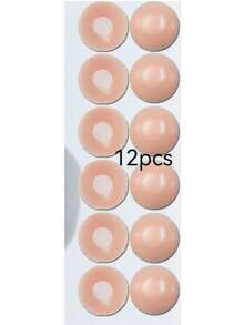 2/6/12pcs Women's Nipple Covers, Reusable Silicone Self-Adhesive Invisible Nipple Covers With Travel Storage Box - Standard - View 11