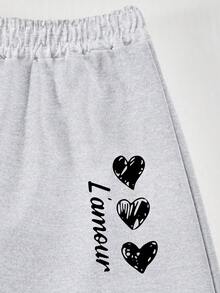 3pcs/Pack Girls Heart Print Casual Wide Leg Pants, Loose Fit Design, Soft And Comfortable, Suitable For Daily Wear - Multicolor - View 7