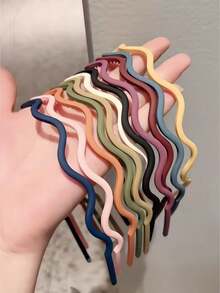 6pcs Elegant Rhinestone Flower Headbands Plastic Toothed Non-Slip Hairbands Hair Accessories Suitable For Girls And Women Daily Face Washing And Skincare - Multicolor - View 10