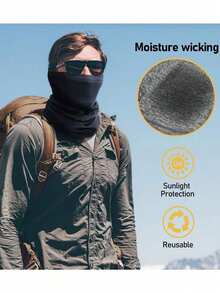 1pc/4pcs Unisex Solid Color Sun Protection Neck Gaiter Face Mask, Breathable Outdoor Fishing Cycling Commuting Multi-Use Mask - Multicolor - View 3