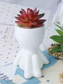 1/3pcs Artificial Succulent Plants, Single Mini Succulent Potted Plant, 3 Styles Available, Cartoon Style, PP Material, PE Material, Green, Desktop Decor, Home Decor, Hotel, Restaurant, Living Room, Bedroom - Multicolor - View 6