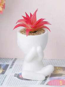 1/3pcs Artificial Succulent Plants, Single Mini Succulent Potted Plant, 3 Styles Available, Cartoon Style, PP Material, PE Material, Green, Desktop Decor, Home Decor, Hotel, Restaurant, Living Room, Bedroom - Multicolor - View 13
