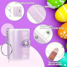 2pcs/4pcs 1 Inch Shiny White Mini Photo Album Keychain, Women's Novelty Keyring, Simple Insertable ID Card Holder, Suitable For Home, Party, Wedding And Birthday - Plastic Photo Album With Stainless Steel Lobster Clasp And Iron Key Ring, Colorful Inner Pages For Scrapbooking, Baby Shower, Commemorative Gift - Various - View 9