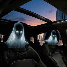 2pcs Ghost Bride Mysterious Glowing Eyes Car Headrest Covers, Fun Seat Headrest Protector, Car Interior Accessories, Universal Fit, Perfect Companion For Long Trips And Outdoor Travel, Showcasing Unique Taste And Vibrant Car Atmosphere - Multicolor - View 1