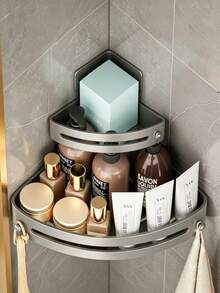 Suction Cup Bathroom Storage Rack  High Strength Load-Bearing  Stainless Steel Corner Storage Rack - Tripod - View 4