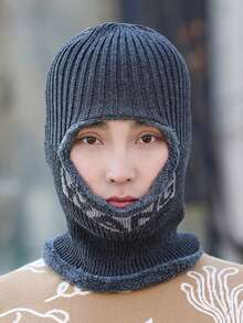 1 Letter Single Hole Pullover Men's Knit Hat, Windproof, Sun Protection, UV Protection, 3D Texture, Foldable, Fashionable Versatile, Elegant Style, Soft Comfortable, Breathable, Multi-Functional, Flattering, Face-Slimming, Suitable For Beach, Outings, Hiking, Cycling - Multicolor - View 6