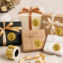 Gold Round Thermal Labels 50x50mm 140Pcs/Roll Waterproof Self‑Adhesive Sticker Paper Compatible With M110 M220 M221 Label Printer For Gift Packaging Handmade Business Tags - View 8