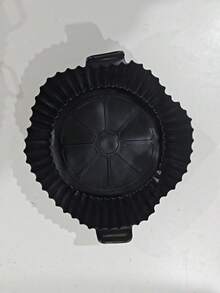 1pc 22*7.5cm Reusable Silicone Air Fryer Liner, Non-Stick Wavy Edge With Handle Air Fryer Basket Liner, Heat-Resistant Silicone Pot, Suitable For Baking Roasted Chicken, Easy To Clean Kitchen Cooking Accessory, Air Fryer Paper Liner - Multicolor - View 12