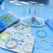 24 Colors Gold Foil Mixed Heart Star Irregular Acrylic Beads Box Kit, Multicolor Pastel Loose Beads, DIY Handmade Bracelet Necklace Earring Jewelry Making Accessories For Craft Beginners - A - View 4
