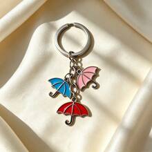 1pc Cartoon Sweet Enamel Seven-Star Ladybug Colorful Umbrella Keychain Lucky Pastoral Style Beetle Key Chain Accessory Insect Gift - Multicolor - View 10