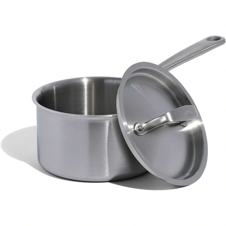 Cookware - 2 Quart Stainless Steel Saucepan With Lid - 5 Ply Stainless Clad - Professional Cookware - Crafted In Italy - Induction Compatible - View 1