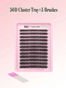 رموش صناعية عنقودية مختلطة في صينية واحدة 30 40D 50D 80D، رموش منفوشة بتجعيد D-Curl، إكستنشن رموش فردي DIY - D - مشاهدة 3