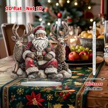 Christmas Reindeer And Santa Claus Desktop Ornament, Christmas Gift, Acrylic Desktop Decoration, Suitable For Home And Office Holiday Decor - A - View 3