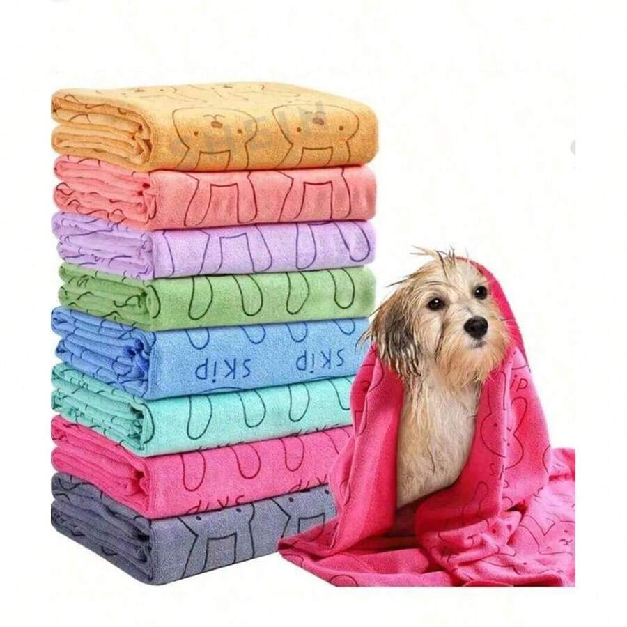 Colorful Microfiber Dog Towel: Quick-Drying, Super Absorbent Pet Grooming Towel With Fun Bone Patterns, Ideal For Drying Small Dogs And Cats After Bathing, An Excellent Christmas Gift For Pets! - Multicolor - View 1