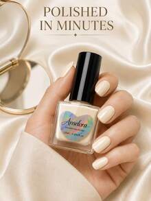 Anselora Creamy Ivory Water-Based Nail Polish, High Gloss Quick Air Dry Smooth Coverage Nail Varnish, 12ml No Lamp Needed Daily DIY Manicure - White - View 8