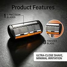 Stainless Steel Razor For Men - Ultra-Sharp Blades, Smooth Shaving, Manual Trimming Of Beard And Mustache, Easy To Clean, Metal Handle, Includes Replacement Blades - An All-In-One Tool For Close Shaves - Multicolor - View 5
