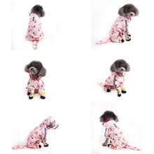 Fruit Series Waterproof Dog Raincoat Set, Includes 1 Upgraded Raincoat, Free Matching Color Waterproof Leash, Multiple Colors Available, Windproof & Fully Waterproof, Full Coverage Design, With Special Buckles, Non-Slip Rubber Sole, Adjustable Hook And Loop, Full Paw Coverage And Reflective Strips - Multicolor - View 4