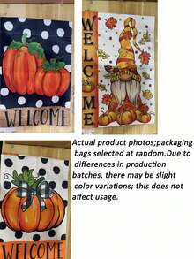Halloween Welcome Garden Flag, Autumn Welcome Garden Flag, Thanksgiving Turkey Pattern Yard Banner, Waterproof Seasonal Decorative Flag, Suitable For Outdoor Lawn And Porch - Multicolor - View 10