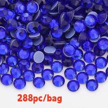 SS0-SS50 1/5/6/7mm 彩色水晶水鑽 平底燙鑽,適用於衣物、布料、洋裝、包包、鞋子裝飾 - 深藍 - 查看 5