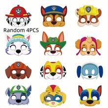 4/5/12 Pcs Paw Patrol Theme Half Face Mask Set DIY Dog Shaped Paper Mask Cartoon Dog Character Party Mask Suitable For Birthday Party Decorations, Photo Props And Theme Party Costume Decorations (Random Style) - Multicolor - View 8