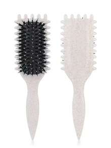 Curly Hair Defining Comb, Wheat Straw Anti-Tangle Styling Comb, Boar Bristle & Nylon Brush Curly Hair Defining Hairbrush, Home & Salon Hair Styling Tool - Multicolor - View 13