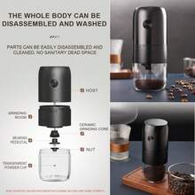 Portable Electric Coffee Grinder, Automatic, Type-C 1800mAh, 25g Hopper, 15-20 Cups, One-Touch Operation, Copper Motor, Detachable, Compact, Precise Grinding - Multicolor - View 6