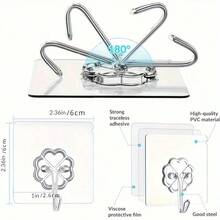 Transparent Self-Adhesive Hooks, Used For Hanging, Heavy Duty Wall Hooks, Self-Adhesive Sticky Hooks, Multi-Function Hooks - White - View 5