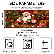 1pc, Santa Claus And Holiday Scene, Printed Decorative Microwave Cover, Suitable For Microwave Dust Cover, Oven Decorative Cover Cloth, Kitchen Decoration And Appliance Appearance Decoration, Kitchen Appliance Dust-Proof Beautiful Cover - 1pc Black Leaf Pattern - View 9